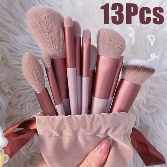 13-Piece Makeup Brush Set for Concealer, Blush, Powder, Eyeshadow, Highlighter, and Foundation Nestora