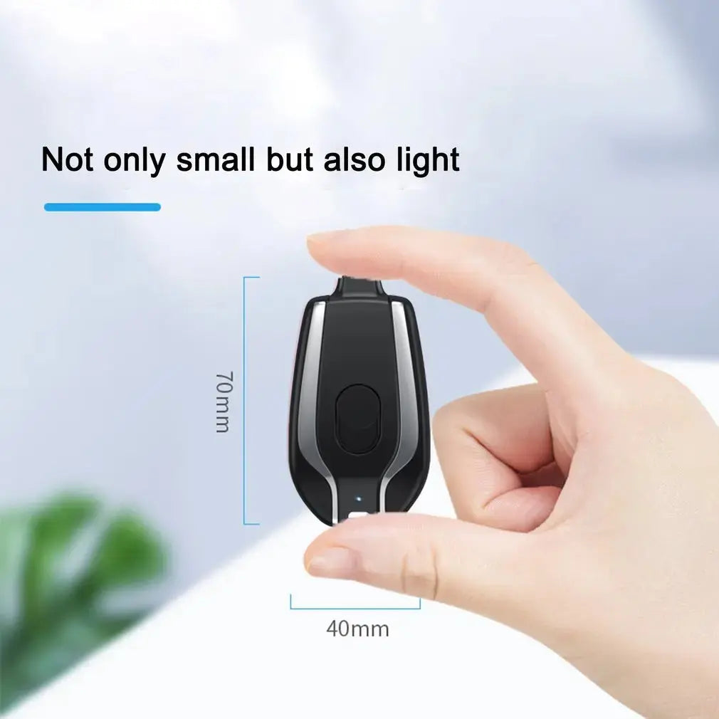 1500mAh Mini Emergency Power Pod Keychain Charger with Type-C Ultra-Compact Mini Battery Pack Fast Charging Backup Power Bank Nestora