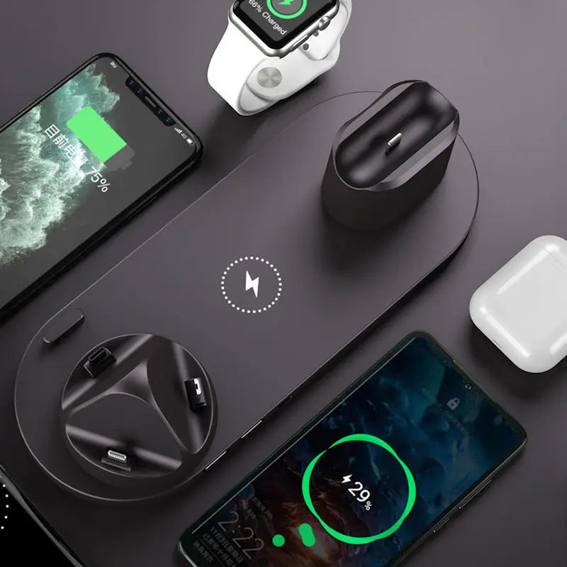 Wireless Charger for iPhone, Fast Charger for Phone, Fast Charging Pad for Phone, Watch 6-in-1 Charging Dock Station Nestora