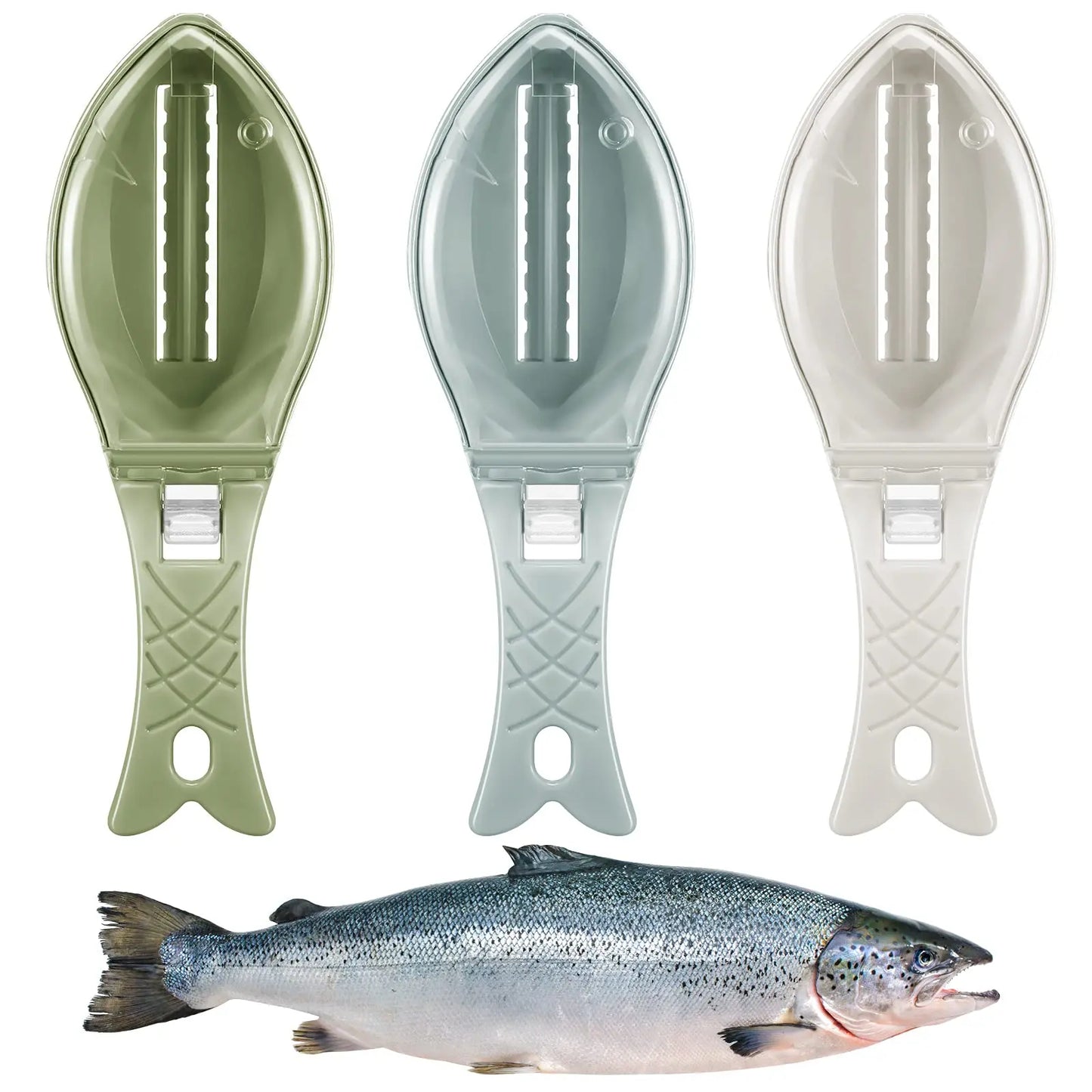 Fish Skin Scraper, Fish Scale Remover, Quick-Release Fish Knife Cleaning Tool, Skin Peeler, Fish Scaler Kitchen Tool Nestora