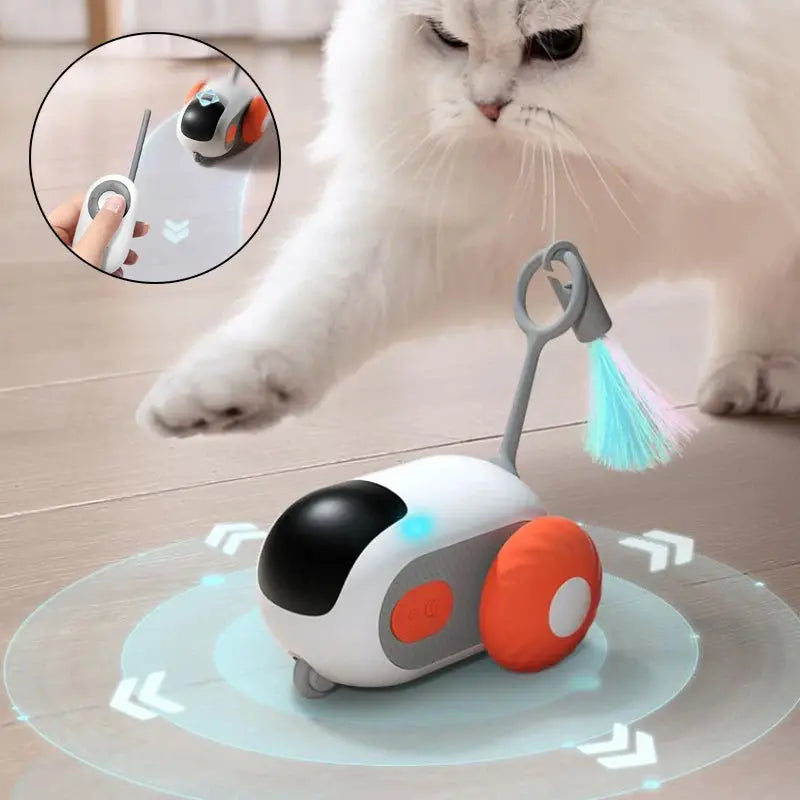 Remote Control Interactive Cat Car Toy, USB Charging, Automatic Chasing, Self-Moving Smart Remote Control Car, Interactive Cat Toy, Pet Product Nestora