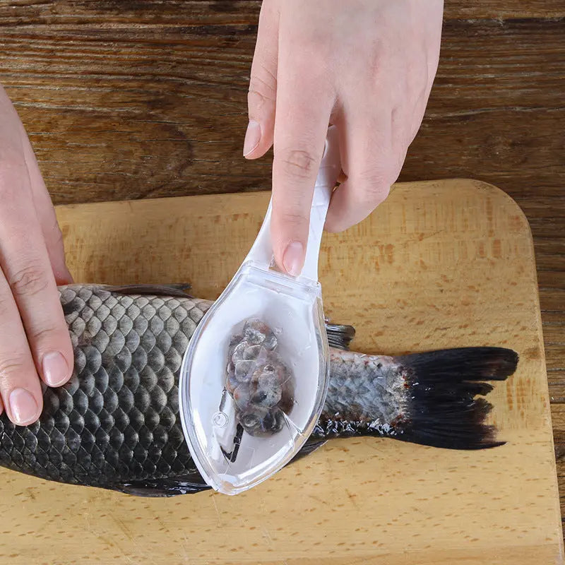 Fish Skin Scraper, Fish Scale Remover, Quick-Release Fish Knife Cleaning Tool, Skin Peeler, Fish Scaler Kitchen Tool Nestora