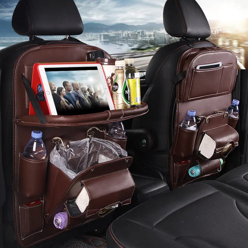 PU Leather Car Storage Bag Multifunction Seat Back Tray Hanging Bag Waterproof Car Organizer Automotive Interior Accessories Nestora PU Leather Car Storage Bag Multifunction Seat Back Tray Hanging Bag Waterproof Car Organizer Automotive Interior Accessories Nestora