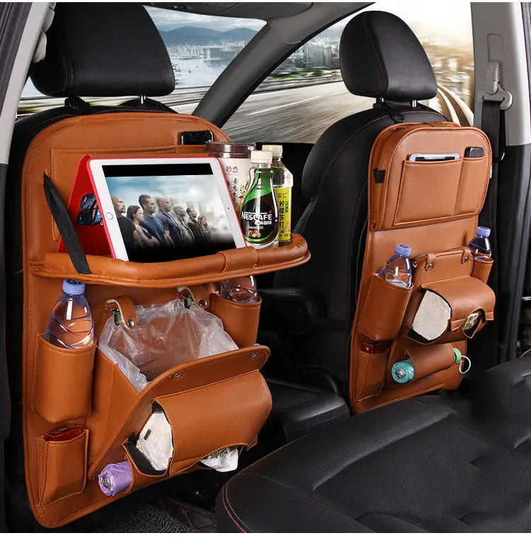 PU Leather Car Storage Bag Multifunction Seat Back Tray Hanging Bag Waterproof Car Organizer Automotive Interior Accessories Nestora PU Leather Car Storage Bag Multifunction Seat Back Tray Hanging Bag Waterproof Car Organizer Automotive Interior Accessories Nestora