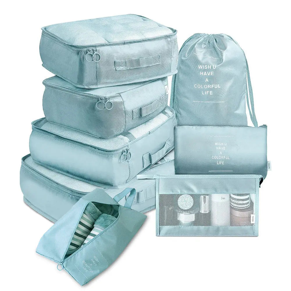 8-Piece Luggage Organizer Set Travel Storage Bags for Clothes, Underwear, and Shoes Nestora
