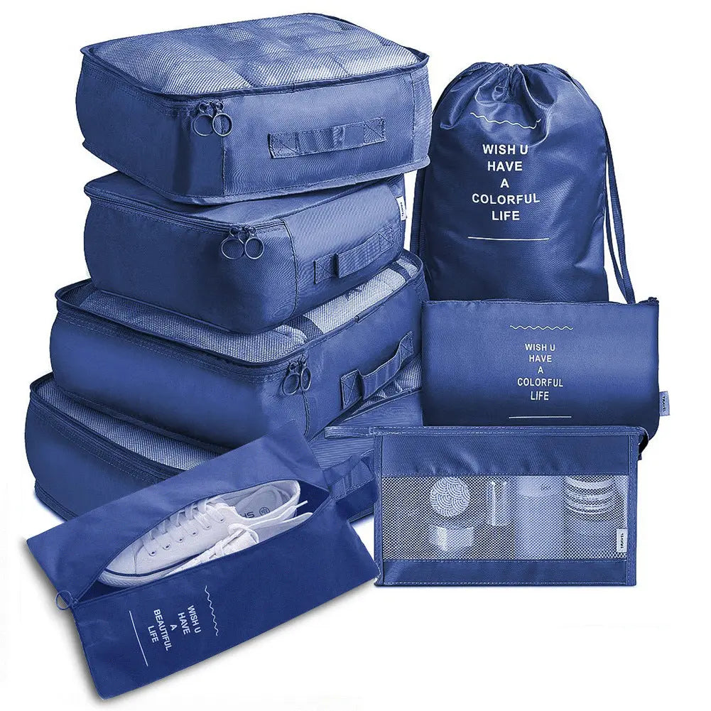 8-Piece Luggage Organizer Set Travel Storage Bags for Clothes, Underwear, and Shoes Nestora