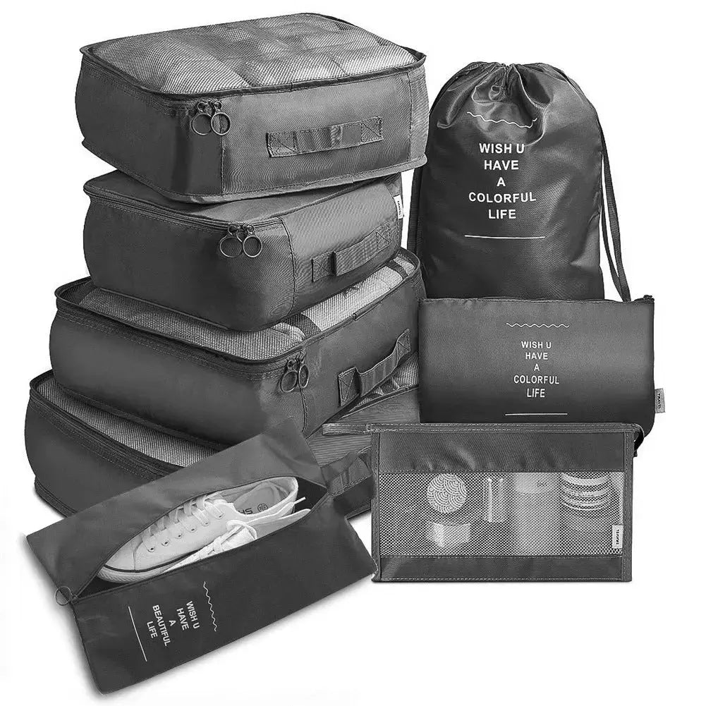 8-Piece Luggage Organizer Set Travel Storage Bags for Clothes, Underwear, and Shoes Nestora