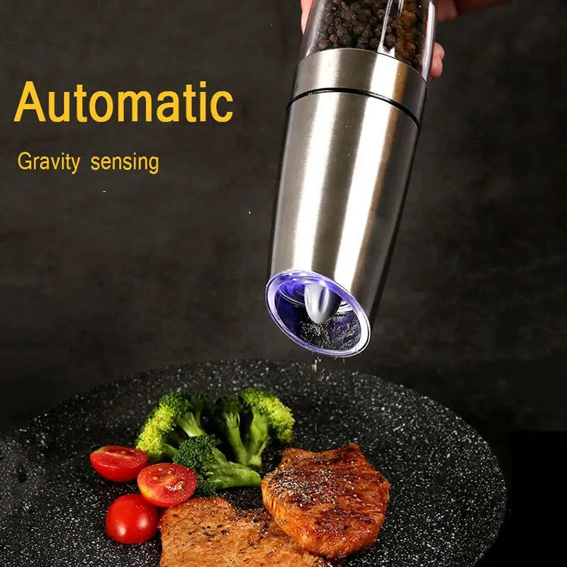 Electric Gravity Pepper Grinder, Adjustable Coarseness Salt Grinder Nestora