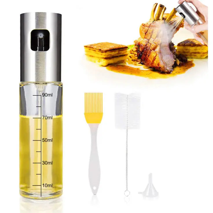 Stainless Steel Grill Kitchen Cooking Oil Spray Bottle with Scale Nestora