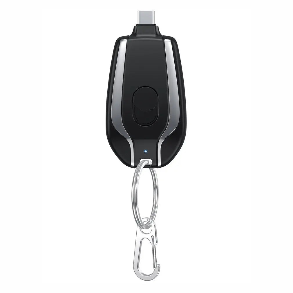1500mAh Mini Emergency Power Pod Keychain Charger with Type-C Ultra-Compact Mini Battery Pack Fast Charging Backup Power Bank Nestora