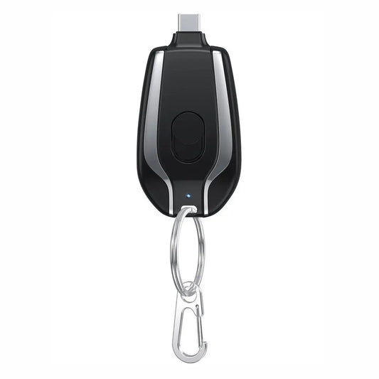 1500mAh Mini Emergency Power Pod Keychain Charger with Type-C Ultra-Compact Mini Battery Pack Fast Charging Backup Power Bank Nestora