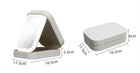White portable makeup organizer case with dimensions 16.5cm x 11.5cm x 6cm