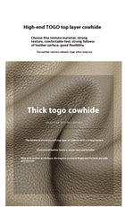 Close-up texture of high-end thick Togo top layer cowhide leather in beige.