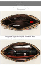 Interior view of a large-capacity bag showing a main compartment, patch pocket, and zipper bag.