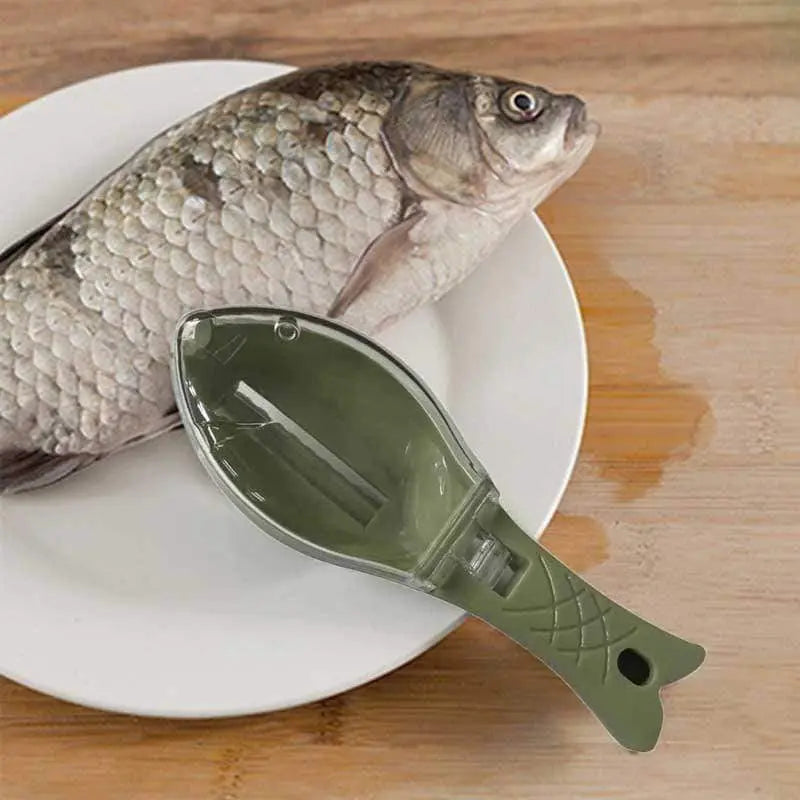 Fish Skin Scraper, Fish Scale Remover, Quick-Release Fish Knife Cleaning Tool, Skin Peeler, Fish Scaler Kitchen Tool Nestora