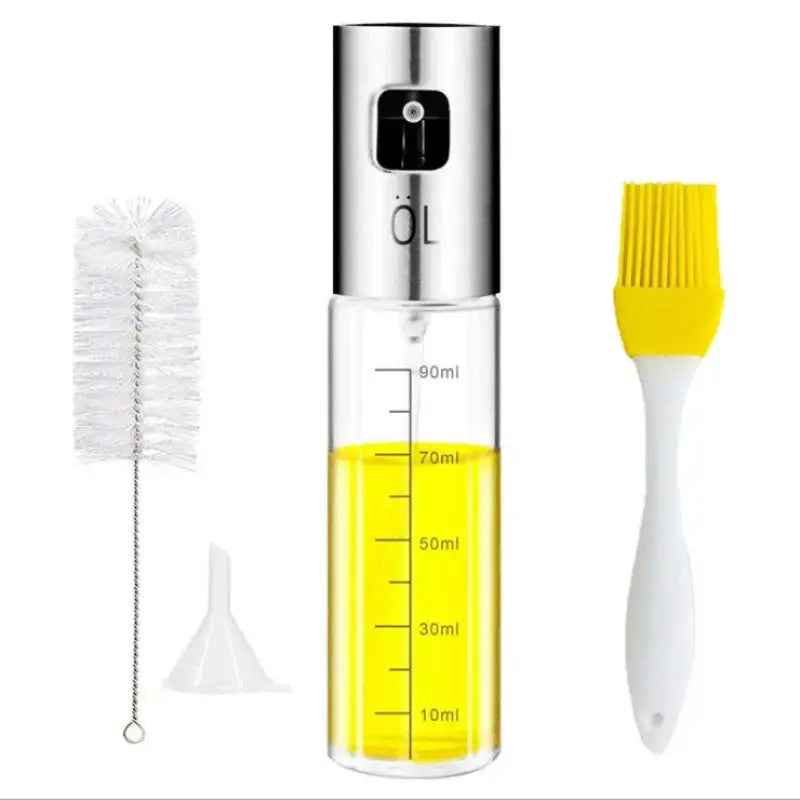 Stainless Steel Grill Kitchen Cooking Oil Spray Bottle with Scale Nestora