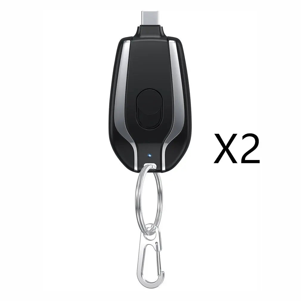 1500mAh Mini Emergency Power Pod Keychain Charger with Type-C Ultra-Compact Mini Battery Pack Fast Charging Backup Power Bank Nestora