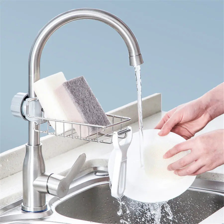 Adjustable Sink Drain Rack Sponge Storage Faucet Holder Soap Drainer Shelf Basket Organizer Kitchen Bathroom Accessories Nestora