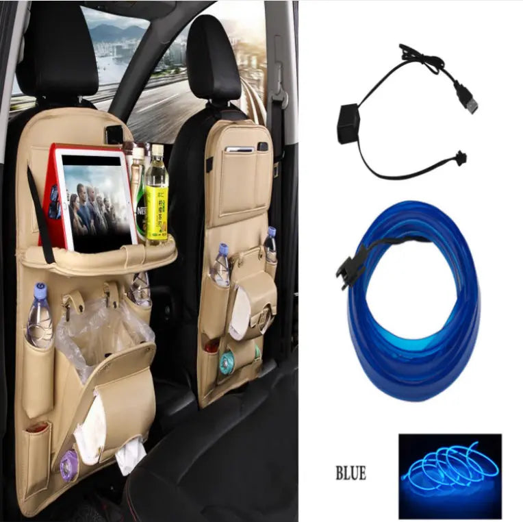 PU Leather Car Storage Bag Multifunction Seat Back Tray Hanging Bag Waterproof Car Organizer Automotive Interior Accessories Nestora PU Leather Car Storage Bag Multifunction Seat Back Tray Hanging Bag Waterproof Car Organizer Automotive Interior Accessories Nestora