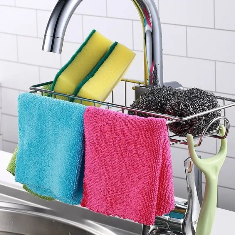 Adjustable Sink Drain Rack Sponge Storage Faucet Holder Soap Drainer Shelf Basket Organizer Kitchen Bathroom Accessories Nestora