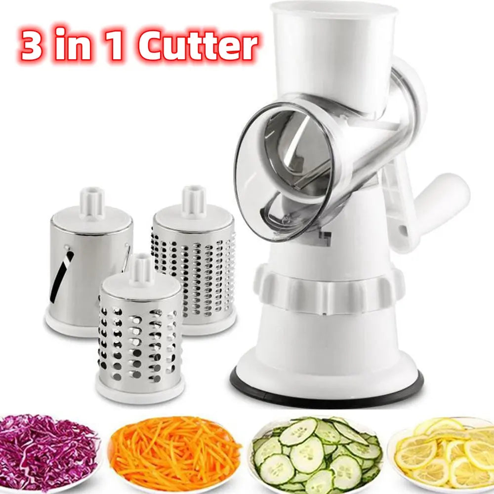 3-in-1 Vegetable Slicer & Grater – Manual Kitchen Cutter Nestora