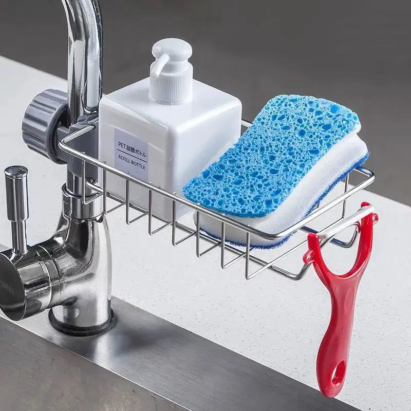 Adjustable Sink Drain Rack Sponge Storage Faucet Holder Soap Drainer Shelf Basket Organizer Kitchen Bathroom Accessories Nestora