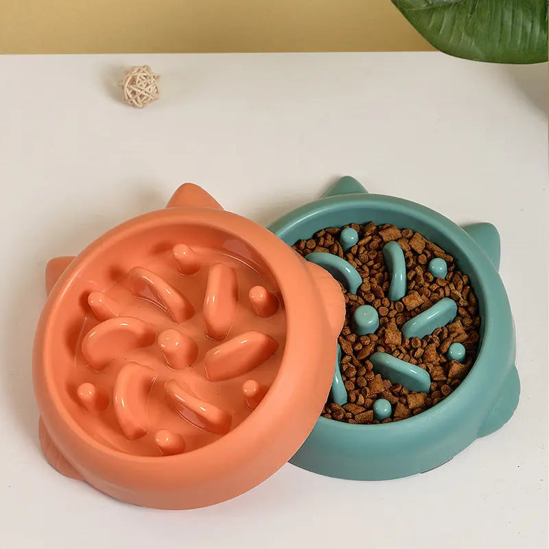 Pet Dog Cat Slow Feeder Bowl, Anti-Choking Slow Feeder Dish, Home Dog Eating Plate, Anti-Gulping Bowl Supplies Nestora