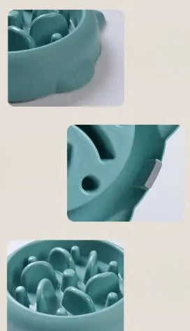 Pet Dog Cat Slow Feeder Bowl, Anti-Choking Slow Feeder Dish, Home Dog Eating Plate, Anti-Gulping Bowl Supplies Nestora
