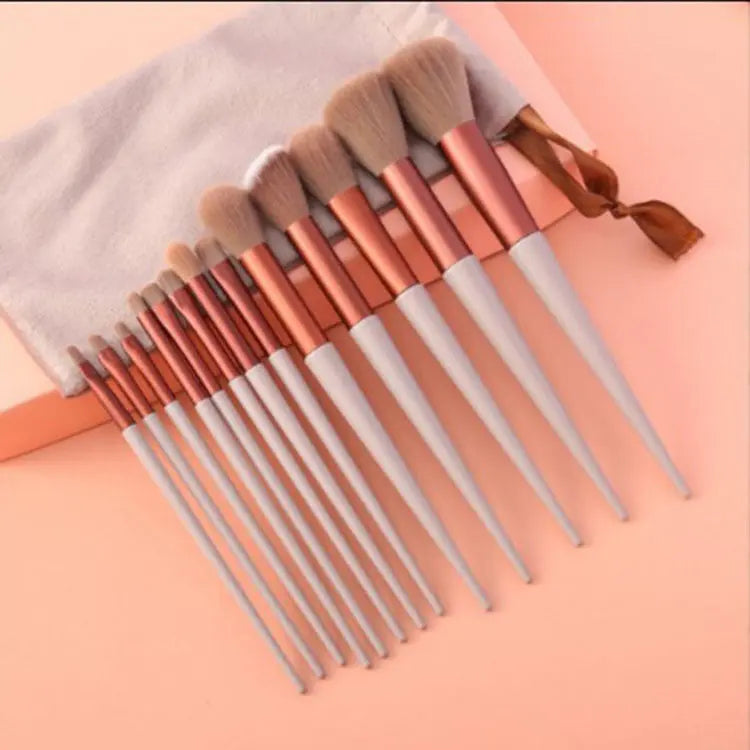 13-Piece Makeup Brush Set for Concealer, Blush, Powder, Eyeshadow, Highlighter, and Foundation Nestora