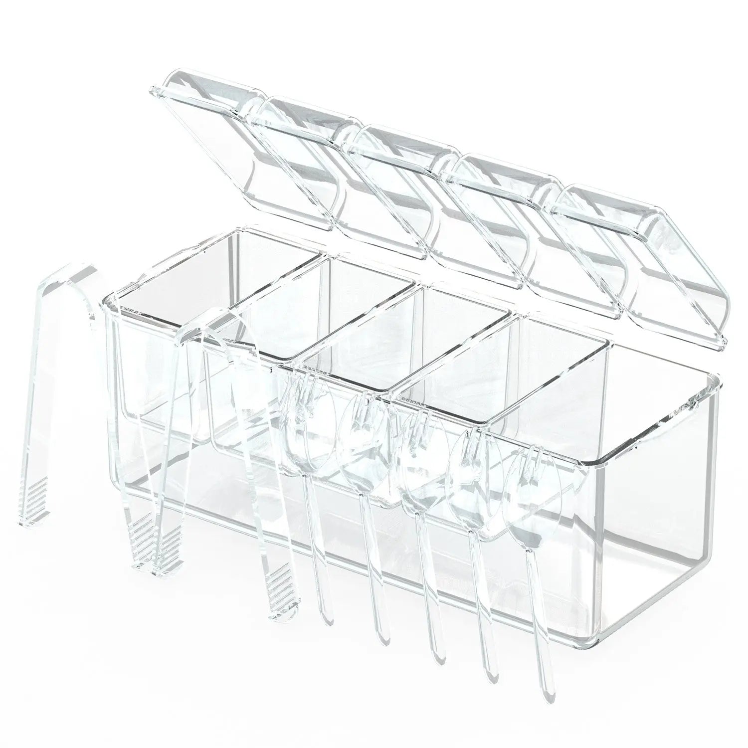 Ice Chilled Condiment Caddy with 5 Removable Containers Nestora