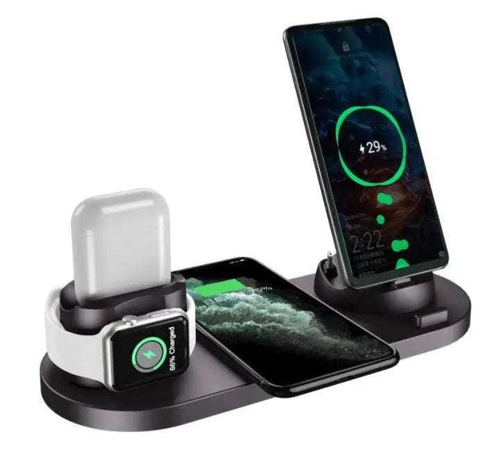 Wireless Charger for iPhone, Fast Charger for Phone, Fast Charging Pad for Phone, Watch 6-in-1 Charging Dock Station Nestora