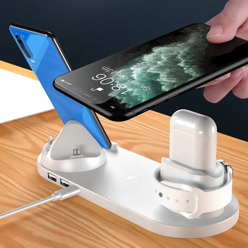 Wireless Charger for iPhone, Fast Charger for Phone, Fast Charging Pad for Phone, Watch 6-in-1 Charging Dock Station Nestora