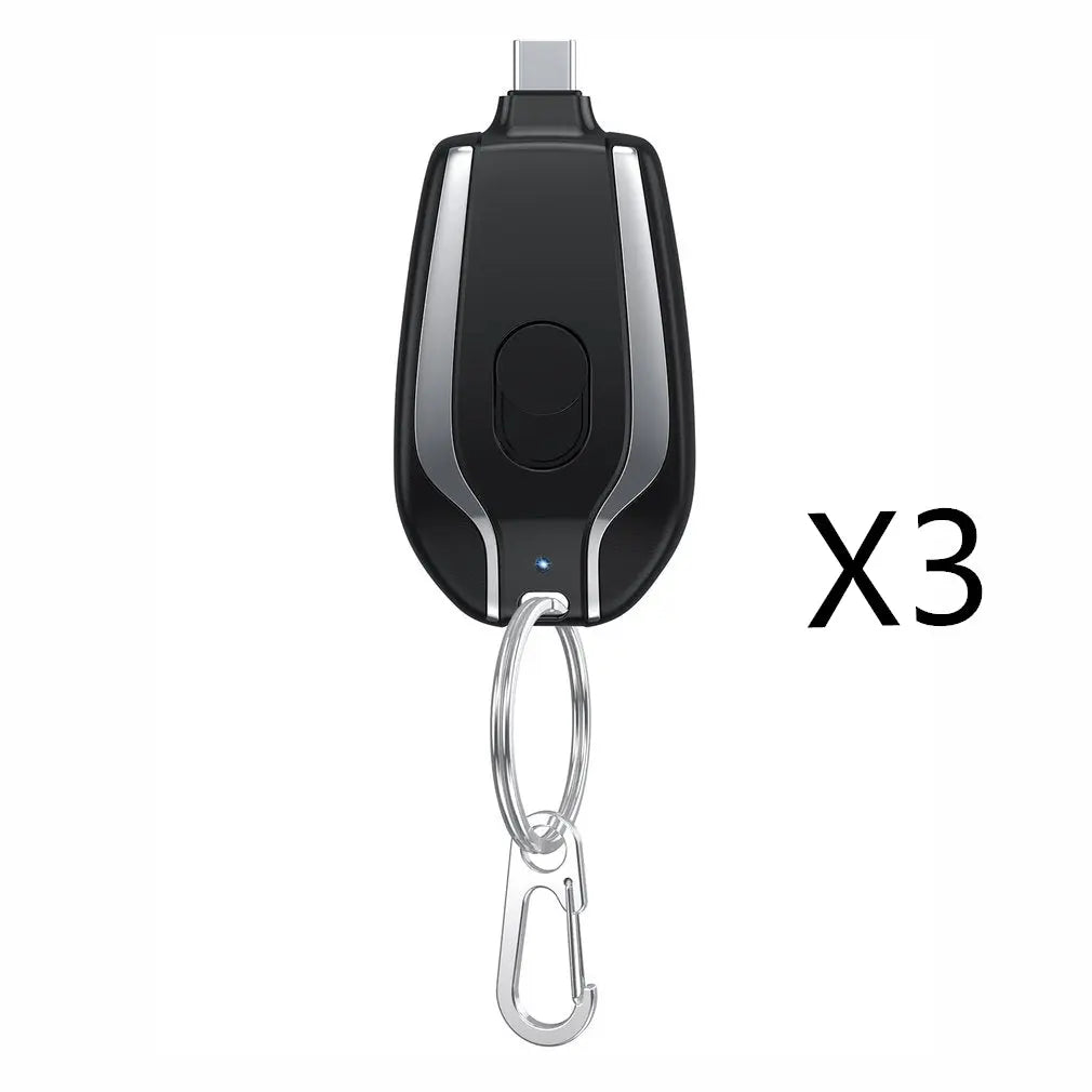1500mAh Mini Emergency Power Pod Keychain Charger with Type-C Ultra-Compact Mini Battery Pack Fast Charging Backup Power Bank Nestora