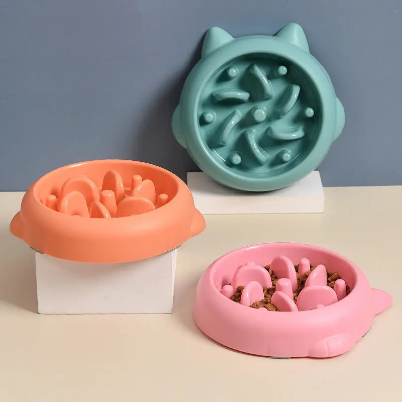 Pet Dog Cat Slow Feeder Bowl, Anti-Choking Slow Feeder Dish, Home Dog Eating Plate, Anti-Gulping Bowl Supplies Nestora