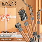 Enzo Professional hair styling set featuring auto-wrap curlers, oval brush, and hair dryer.