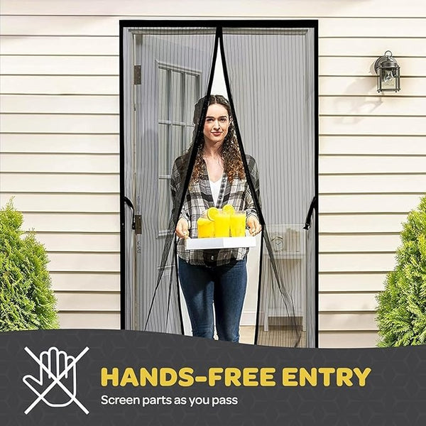 Nestora Hands-Free Magnetic Screen Door – Self-Closing Anti-Mosquito Mesh Door