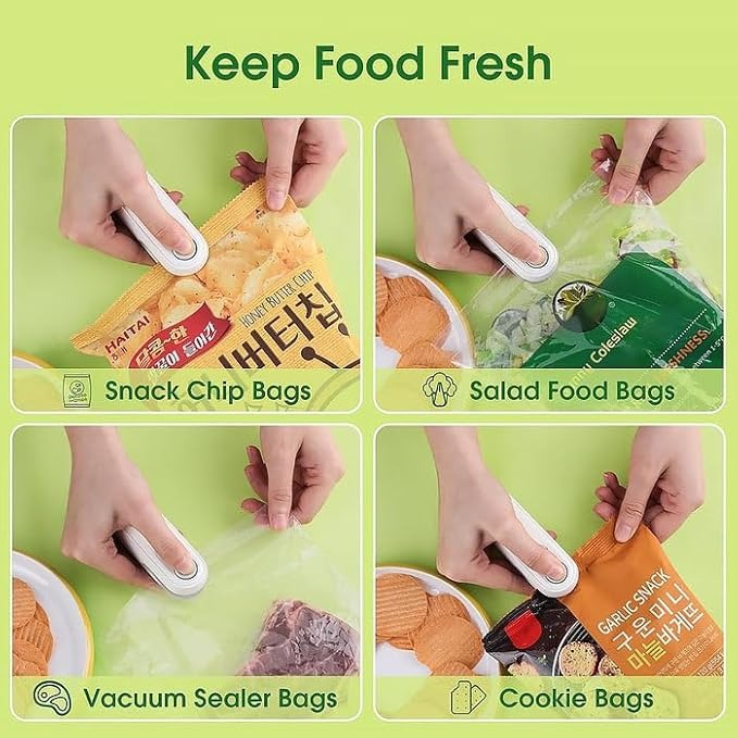 Nestora Portable USB Rechargeable Food Sealing Machine – Mini Heat Sealer, Snack Fresh