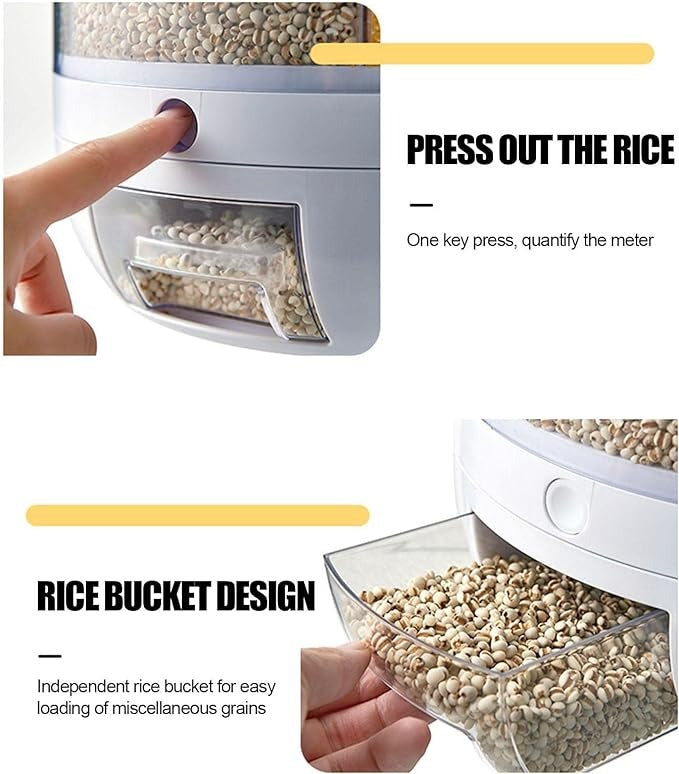 Nestora Rotating Food Storage Dispenser – Cereal & Grain Container, Kitchen Organizer