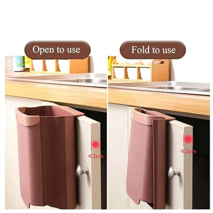 Nestora Foldable Hanging Trash Bin – Cabinet Door Waste Bin, Kitchen Space Saver