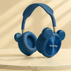 Blue Oraimo wireless over-ear headphones with cute animal ear design on a marble surface