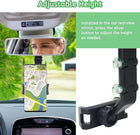 Adjustable car rearview mirror phone holder with GPS navigation screen