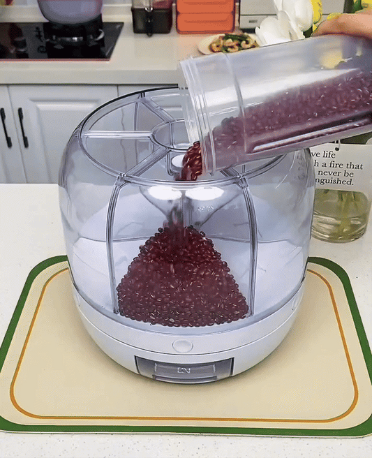 Nestora Rotating Food Storage Dispenser – Cereal & Grain Container, Kitchen Organizer