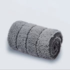 Rolled grey microfiber cleaning cloth with shaggy texture