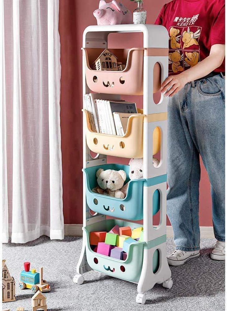 Nestora Kids Storage Rack – Children's Toy & Book Organizer Shelf, Home Bedroom Use