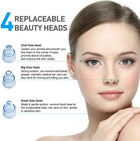 Set of 4 replaceable beauty heads for pore vacuuming and skin care treatment.