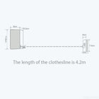 Technical drawing of a retractable clothesline with dimensions and 4.2m length.