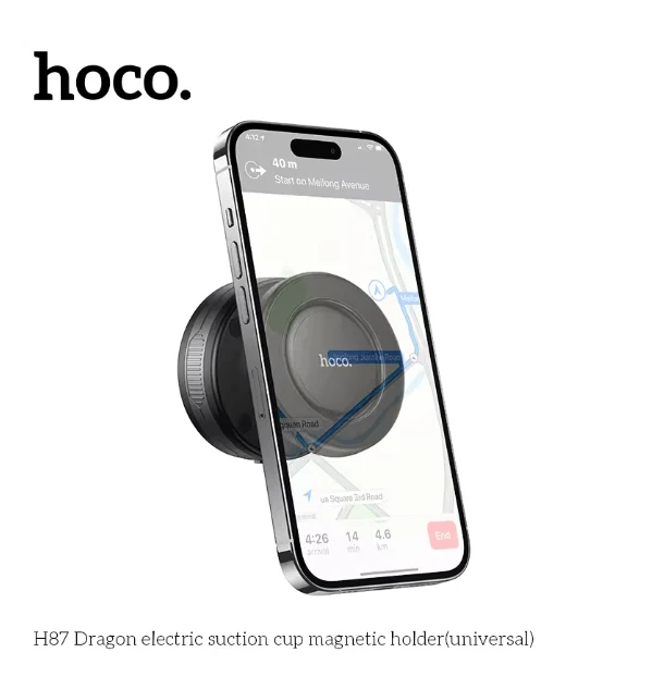 Nestora Hoco Dragon Electric Magnetic Phone Holder – Universal Suction Cup Car Mount