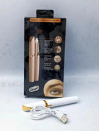 Gold plated electric eyebrow hair remover tool with USB charging cable.