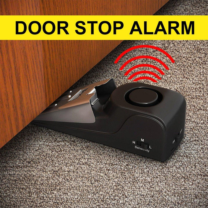 Nestora Electronic Wedge Door Stop Alarm – Home Security Burglar Alert System