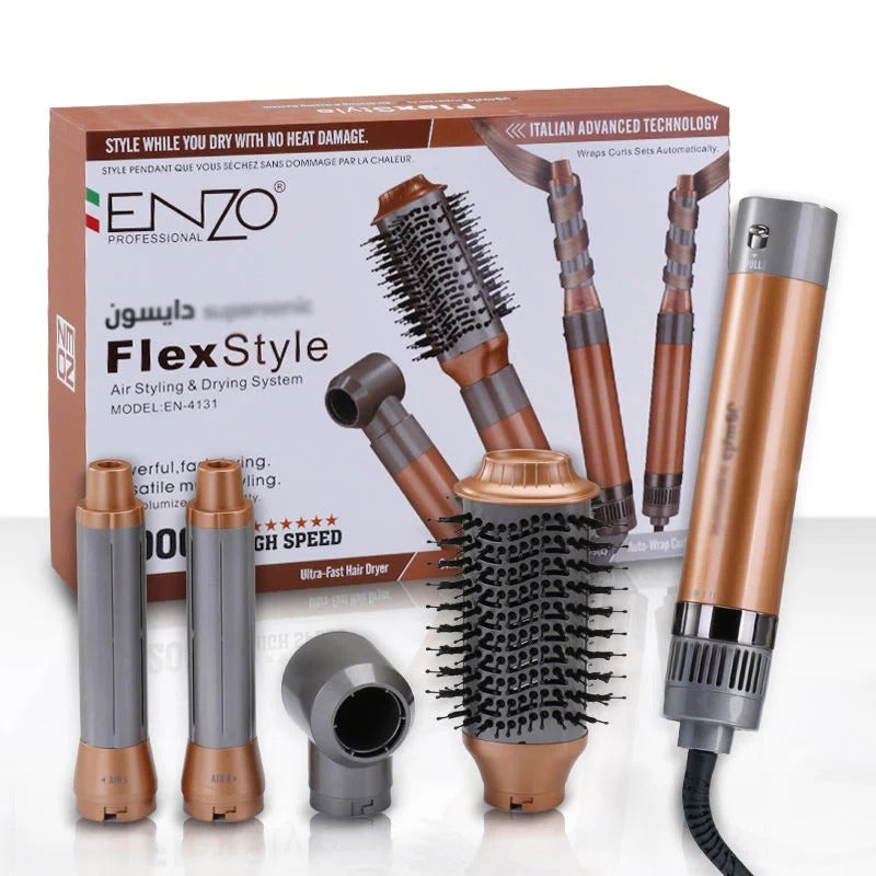 ENZO Professional FlexStyle Air Styler – Multi-Function Hair Dryer & Curler, Salon